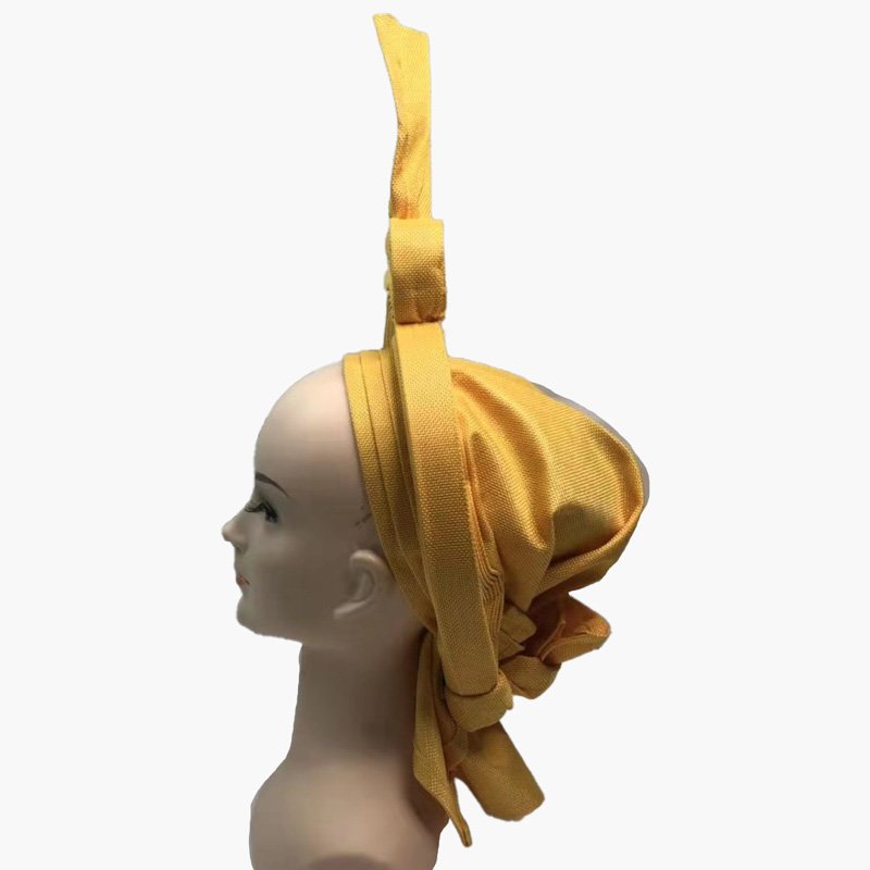 African latest headtie autogele head style cap hatasooke yellow 1