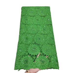 Pure Big Cord Lace  Laser Cut  Fabric  with Sequins