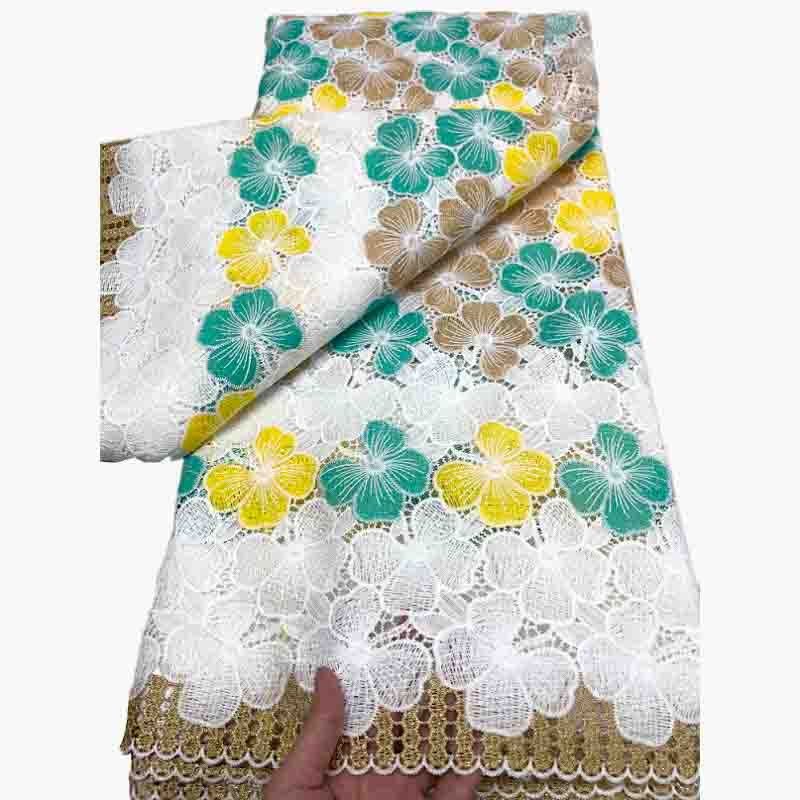 african guipure chord laces embroidery fabrics aso ebi styles multicolors 5