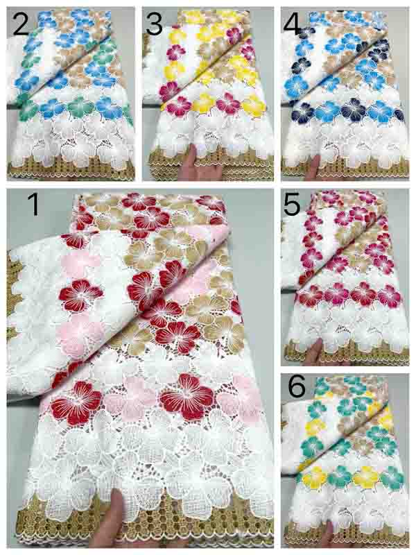 african guipure chord laces embroidery fabrics aso ebi styles multicolors 8