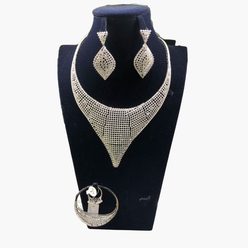 luxury jewellry zircon necklaces earrings rings bracelets high quality 12