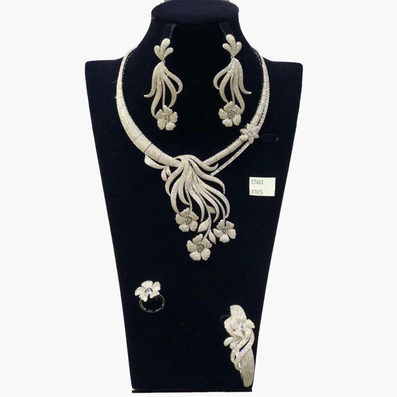 luxury jewellry zircon necklaces earrings rings bracelets high quality 19