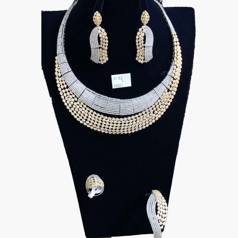 luxury jewellry zircon necklaces earrings rings bracelets high quality 2