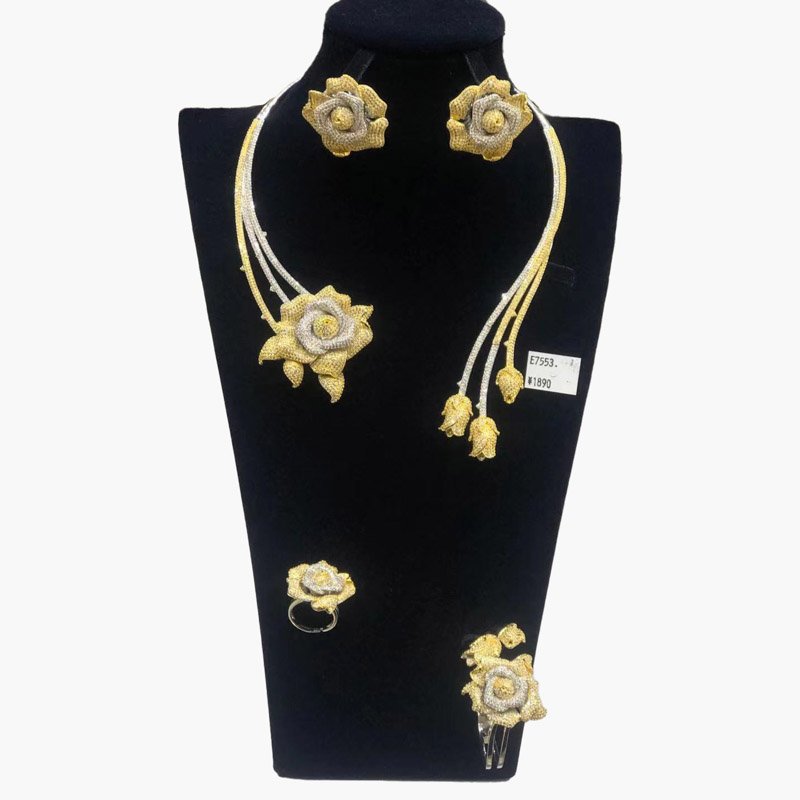 luxury jewellry zircon necklaces earrings rings bracelets high quality 22