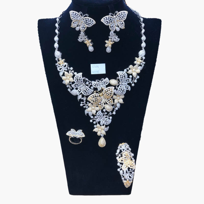 luxury jewellry zircon necklaces earrings rings bracelets high quality 8