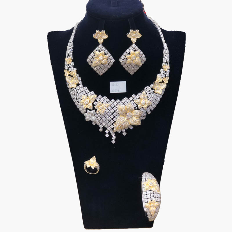 luxury jewellry zircon necklaces earrings rings bracelets high quality 9