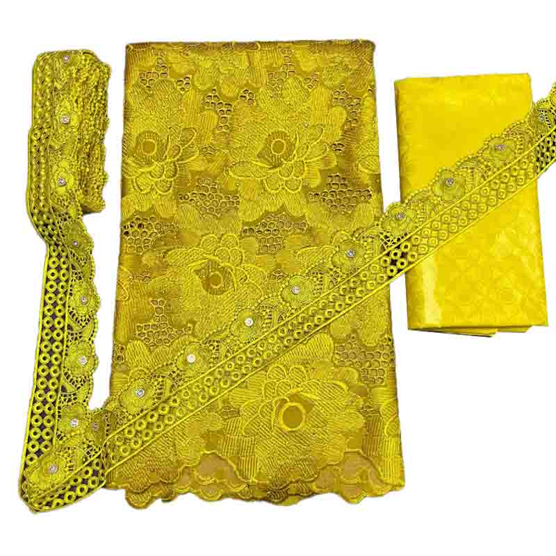 swiss voile cotton laces 100 cotton and bazin brocades and lace trims combination 7